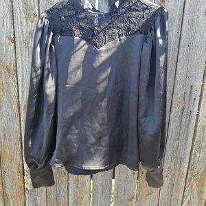 Elegant Black Lace Women's Top